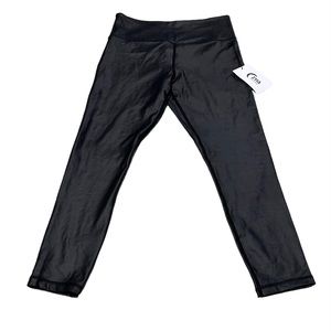 Zyia active 8-10 black metallic leggings NWT light n tight high rise holidays